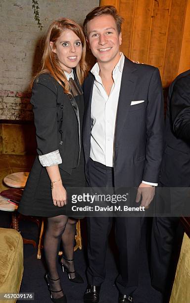 Princess Beatrice of York and Dave Clark attend the book launch party for "How Google Works" by Eric Schmidt and Jonathan Rosenberg, hosted by Jamie...