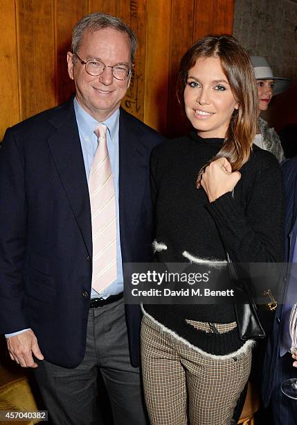 Eric Schmidt and Dasha Zhukova attend the book launch party for "How Google Works" by Eric Schmidt and Jonathan Rosenberg, hosted by Jamie Reuben, at...