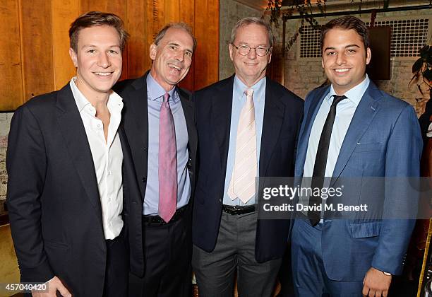 Dave Clark, Jonathan Rosenberg, Eric Schmidt and Jamie Reuben attend the book launch party for "How Google Works" by Eric Schmidt and Jonathan...