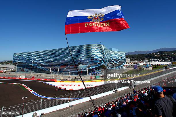 Sebastian Vettel of Germany and Infiniti Red Bull Racing drives during final practice ahead of the Russian Formula One Grand Prix at Sochi Autodrom...