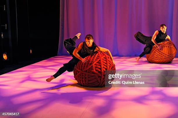 The dancers of the Aracaladanza Company perform during the dress rehearsal of the play 'Constelaciones' , inspired by the works of the great spanish...