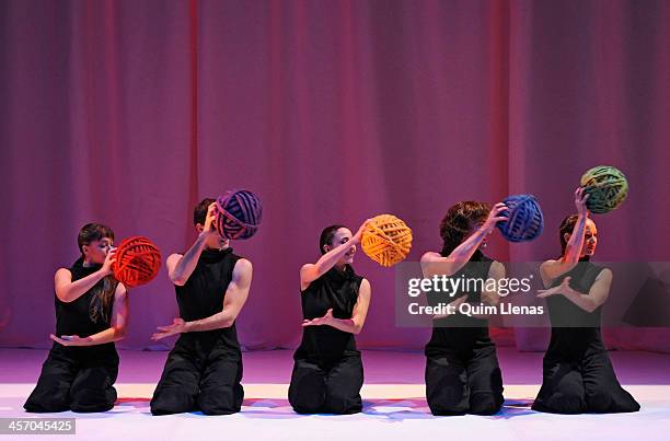 The dancers of the Aracaladanza Company perform during the dress rehearsal of the play 'Constelaciones' , inspired by the works of the great spanish...