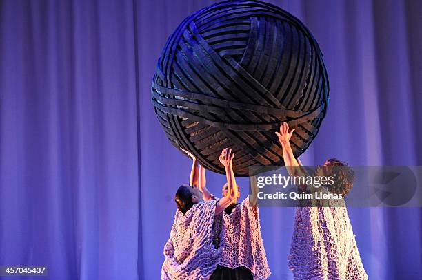 The dancers of the Aracaladanza Company perform during the dress rehearsal of the play 'Constelaciones' , inspired by the works of the great spanish...