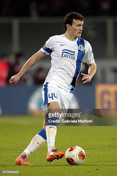 Artem Fedetskiy of FC Dnipro Dnipropetrovsk in action during the Uefa Europa League Group E match between ACF Fiorentina and FC Dnipro Dnipropetrovsk...