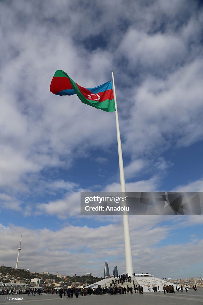 Azerbaijani flag hoisted on world's second tallest flagpole in Baku