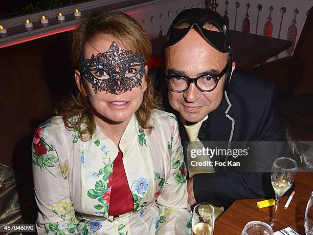 Daisy DÕErrata and Karl Zero attend the Marc Dorcel 35th Anniversary Masked Ball at the Chalet des Iles on October 10, 2014 in Paris, France.