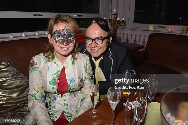 Daisy DÕErrata and Karl Zero attend the Marc Dorcel 35th Anniversary Masked Ball at the Chalet des Iles on October 10, 2014 in Paris, France.