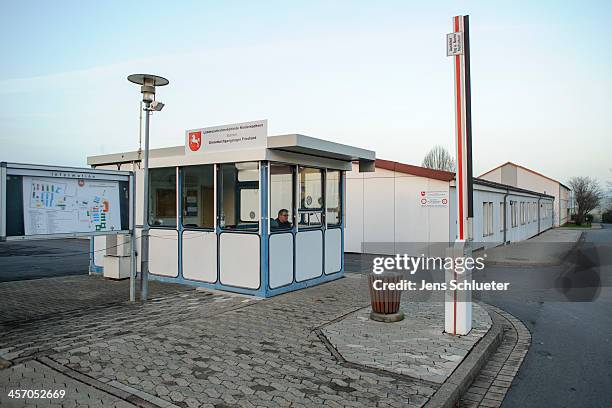 The entrance to the refugee center is seen on December 10, 2013 in Friedland, Germany. Hundreds of thousands of Syrians have fled Syria to...