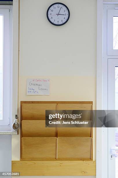 The waiting area of the registration office at the refugee center on December 10, 2013 in Friedland, Germany. Hundreds of thousands of Syrians have...