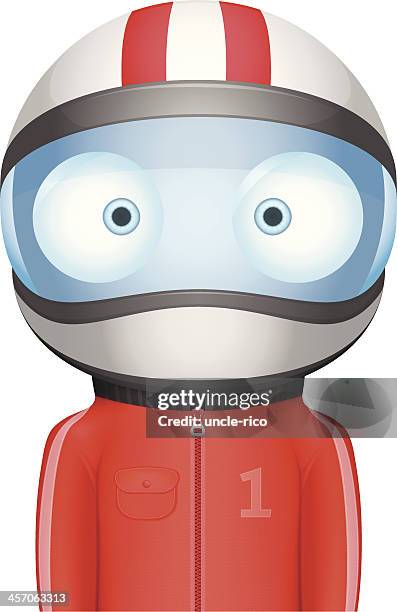 funny bighead racer - padded head protector stock illustrations