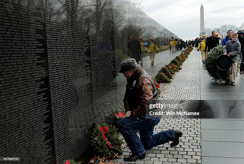 Christmas Tree Is Lit At Vietnam Veterans Memorial In Washington