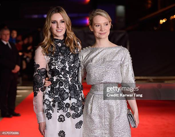 Laura Carmichael and Mia Wasikowska attend a screening of "Madame Bovary" during the 58th BFI London Film Festival at Odeon West End on October 11,...