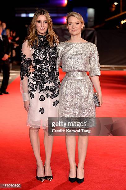 Laura Carmichael and Mia Wasikowska attend a screening of "Madame Bovary" during the 58th BFI London Film Festival at Odeon West End on October 11,...