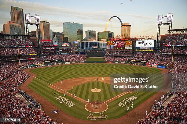 Playoffs: Overall wide view of Busch Stadium during St. Louis Cardinals vs Los Angeles Dodgers game. Game 4. St. Louis, MO 10/7/2014 CREDIT: David E....