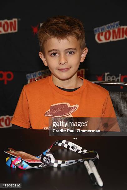 Collin Dean attends the Cartoon Network Super Panel: CN Anything autograph signing at New York Comic Con 2014 at Jacob Javitz Center on October 11,...