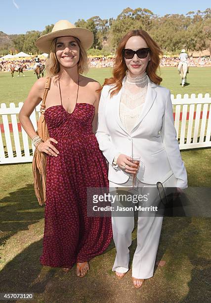 Delfina Blaquier and actress Christina Hendricks attend the Fifth-Annual Veuve Clicquot Polo Classic at Will Rogers State Historic Park on October...