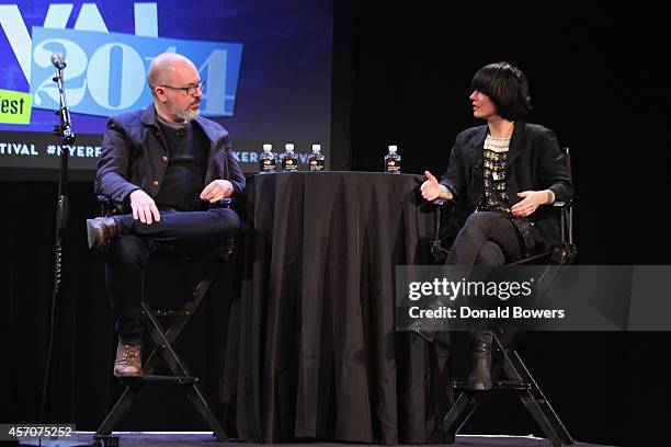 Sharon Van Etten speaks onstage with Sasha Frere-Jones during The New Yorker Festival 2014 on October 11, 2014 in New York City.