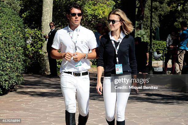 Sergio Alvarez Moya and Marta Ortega Perez are seen at the 'CSIO Barcelona 2014: 103rd International Show' held at the Real Club de Polo de Barcelona...