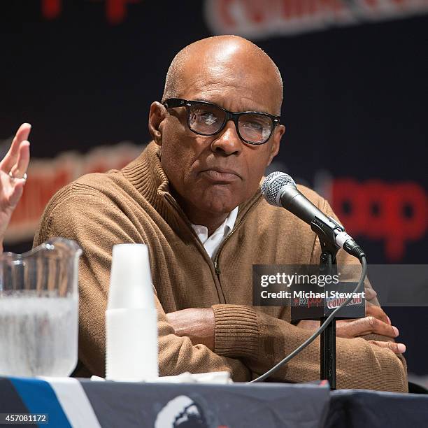 Actor Michael Dorn attends the Patrick Stewart Spotlight panel at 2014 New York Comic Con Day 3 at Jacob Javitz Center on October 11, 2014 in New...