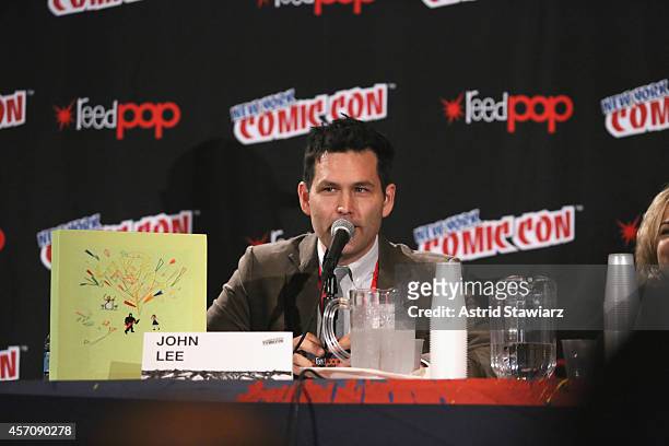 John Lee speaks at The Adult Swim The Heart, She Holler panel during Adult Swim At New York Comic Con 2014 at Jacob Javitz Center on October 11, 2014...
