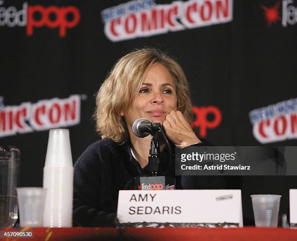 Amy Sedaris speaks at The Adult Swim The Heart, She Holler panel during Adult Swim At New York Comic Con 2014 at Jacob Javitz Center on October 11,...