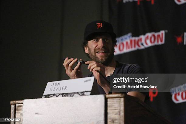 Jon Glaser attends The Adult Swim The Heart, She Holler panel during Adult Swim at New York Comic Con 2014 at Jacob Javitz Center on October 11, 2014...