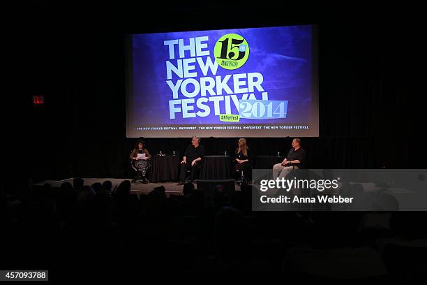 Judith Thurman, J. Roy Helland, Robin Matthews and Greg Cannom attend The New Yorker Festival 2014 - Extreme Makeover with Greg Cannom, J. Roy...