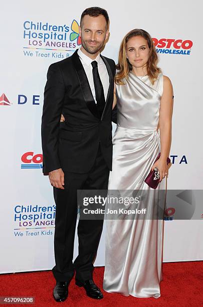 Actress Natalie Portman and husband Benjamin Millepied arrive at the Children's Hospital Los Angeles Gala Noche de Ninos at L.A. Live Event Deck on...