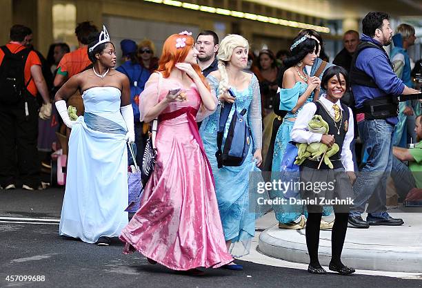 General view of atmosphere during the 2014 New York Comic Con at Jacob Javitz Center on October 11, 2014 in New York City.