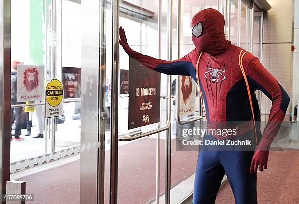 General view of atmosphere during the 2014 New York Comic Con at Jacob Javitz Center on October 11, 2014 in New York City.