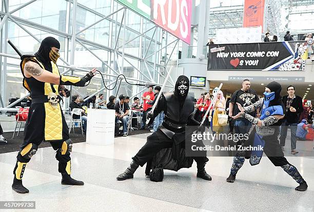 General view of atmosphere during the 2014 New York Comic Con at Jacob Javitz Center on October 11, 2014 in New York City.