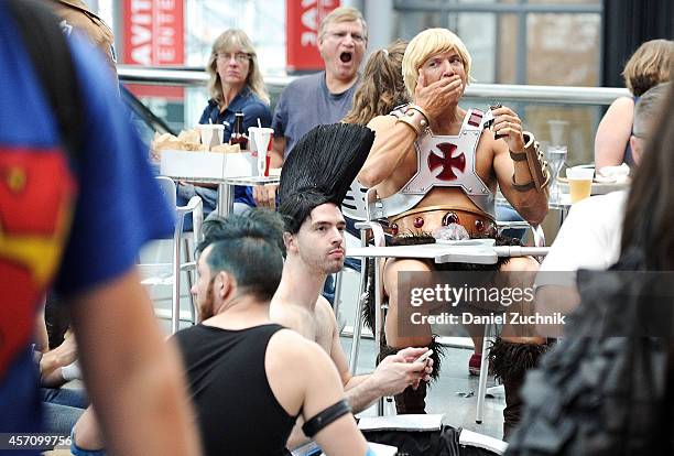 General view of atmosphere during the 2014 New York Comic Con at Jacob Javitz Center on October 11, 2014 in New York City.