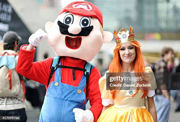 General view of atmosphere during the 2014 New York Comic Con at Jacob Javitz Center on October 11, 2014 in New York City.