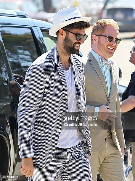 Jesse Tyler Ferguson and Justin Mikita attend the Fifth-Annual Veuve Clicquot Polo Classic at Will Rogers State Historic Park on October 11, 2014 in...