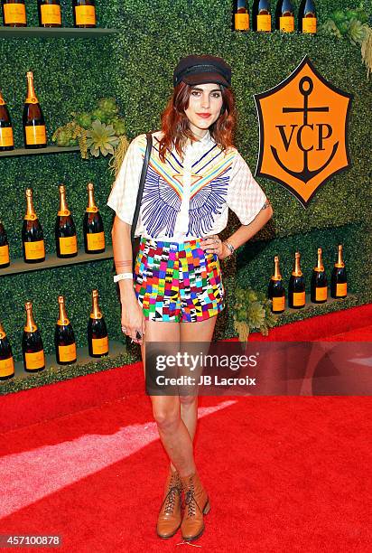 Langley Fox attends the Fifth-Annual Veuve Clicquot Polo Classic at Will Rogers State Historic Park on October 11, 2014 in Pacific Palisades,...