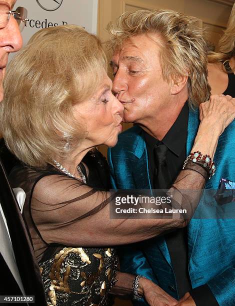 Carousel of Hope Chairman Barbara Davis and recording artist Rod Stewart attend Mercedes-Benz presents the Carousel of Hope Ball benefitting Barbara...