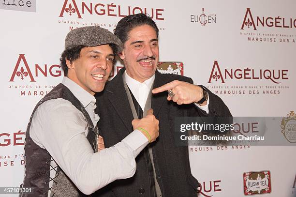 Tomer Sisley and Simon Abkarian attend the 'Angelique' Paris Premiere at Gaumont Capucines Cinema on December 16, 2013 in Paris, France.