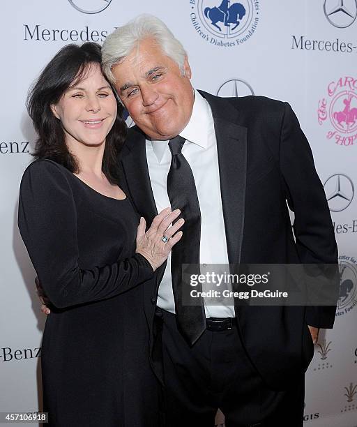 Jay Leno and wife Mavis Leno arrive at the 2014 Carousel Of Hope Ball Presented By Mercedes-Benz at The Beverly Hilton Hotel on October 11, 2014 in...