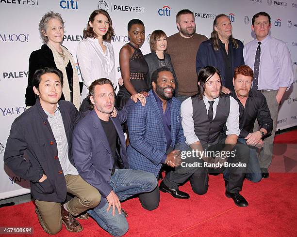 Bottom Row: Steven Yeun, Andrew Lincoln, Chad Coleman, Norman Reedus and Michael Cudlitz. Top Row: Melissa McBride, Lauren Cohan, Danai Gurira, Gale...