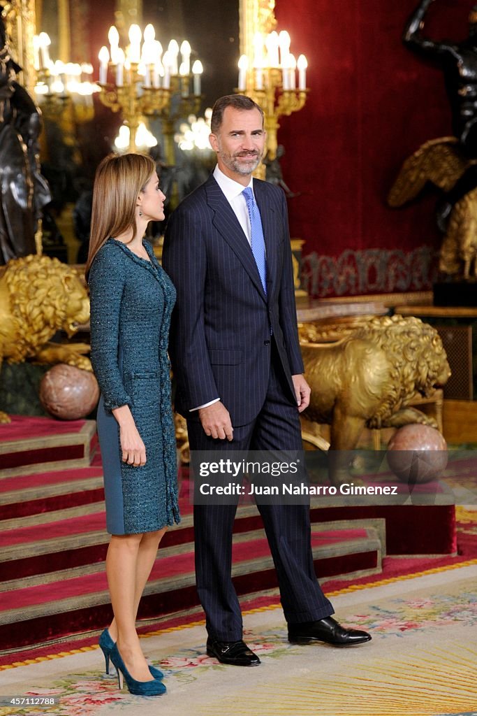 Attends Spain's National Day Royal Reception in Madrid
