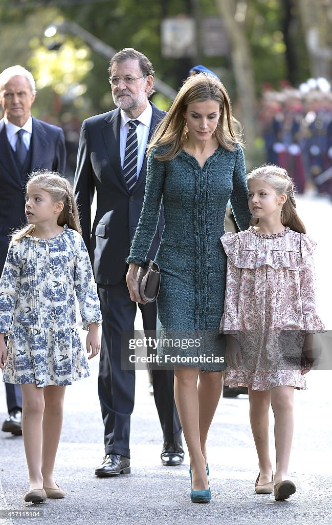 Spanish Royals Attend National Day Military Parade 2014