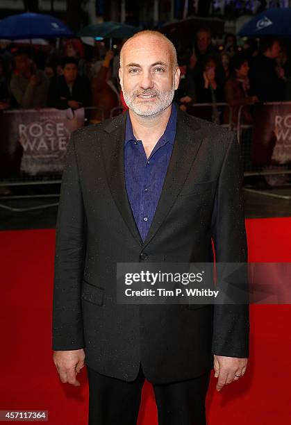 Kim Bodnia attends the red carpet arrivals of "Rosewater" during the 58th BFI London Film Festival at Odeon West End on October 12, 2014 in London,...