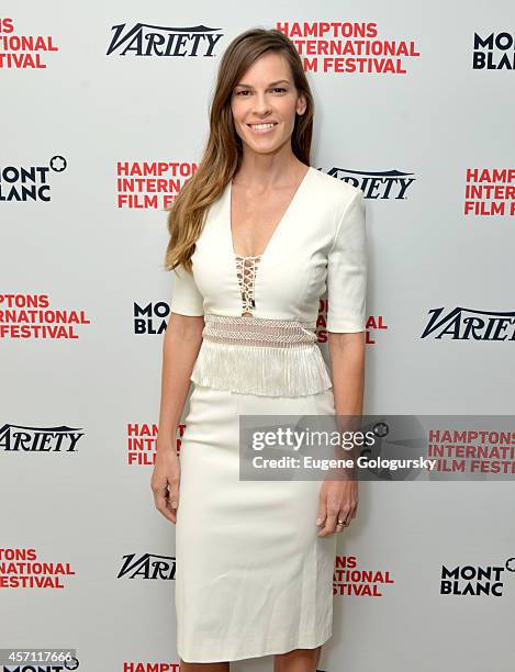 Hilary Swank attends Variety's 10 Actors To Watch Brunch with Hilary Swank during the 2014 Hamptons International Film Festival on October 12, 2014...