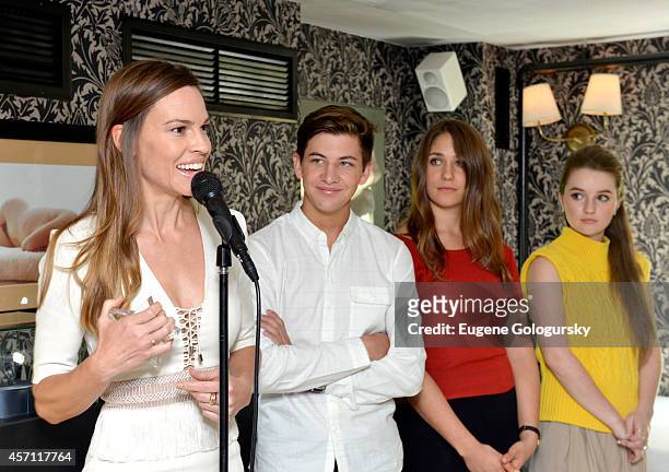 Hilary Swank, Tye Sheridan, Lola Kirke and Kaitlyn Dever attend Variety's 10 Actors To Watch Brunch with Hilary Swank during the 2014 Hamptons...