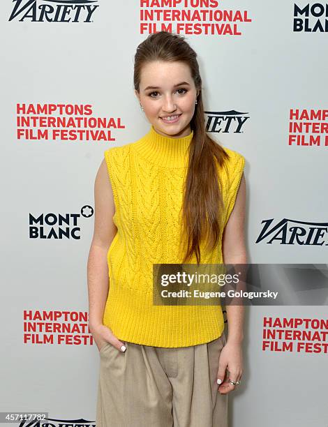 Actress Kaitlyn Dever attends Variety's 10 Actors To Watch Brunch with Hilary Swank during the 2014 Hamptons International Film Festival on October...