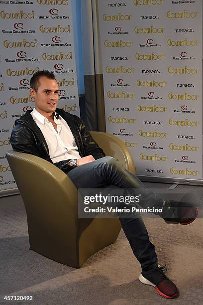 Michele Caliendo is interviewed at Monte-Carlo Bay during the Golden Foot - Interviews on October 12, 2014 in Monte-Carlo, Monaco.