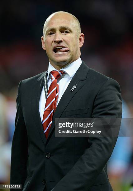 St Helens coach Nathan Brown during the First Utility Super League Grand Final between St Helens and Wigan Warriors at Old Trafford on October 11,...