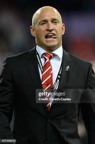 St Helens coach Nathan Brown during the First Utility Super League Grand Final between St Helens and Wigan Warriors at Old Trafford on October 11,...