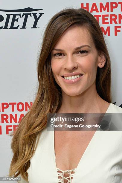 Hilary Swank attends Variety's 10 Actors To Watch Brunch with Hilary Swank during the 2014 Hamptons International Film Festival on October 12, 2014...