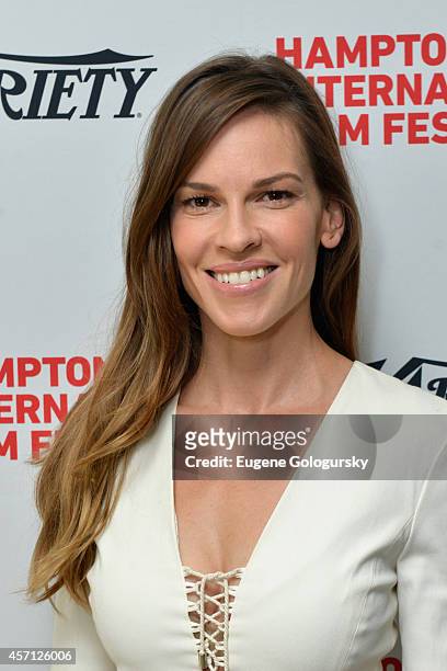 Hilary Swank attends Variety's 10 Actors To Watch Brunch with Hilary Swank during the 2014 Hamptons International Film Festival on October 12, 2014...